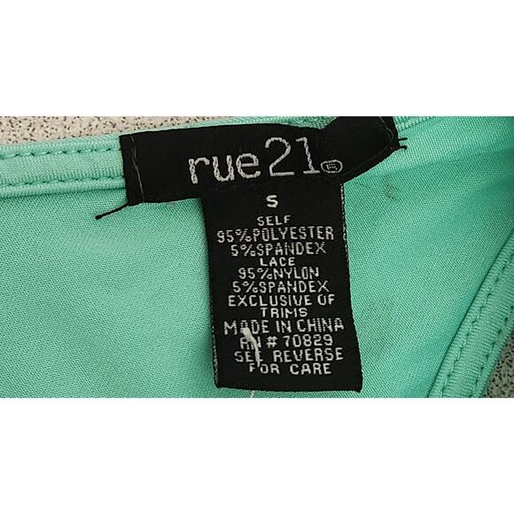 Rue21 Green Blue Teal Lace Overlay Sleeveless Top Small New With Tags Stretch - Picture 4 of 5